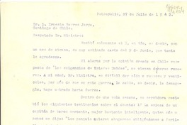 [Carta] 1942 jul. 27, Petrópolis, [Brasil] [al] Sr. D. Ernesto Barros Jarpa, Santiago de Chile