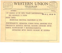 [Telegrama] 1957 jan. 7, La Serena, Chile [a] Doris Dana, Hempstead Hospital, New York, [Estados Unidos]