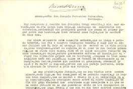[Carta] 1944 mar. 7, [Brasil?] [al] Excmo. señor Don Joaquin Fernandez Fernandez, Santiago, [Chile]