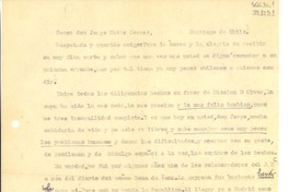 [Carta] Petrópolis, Brasil [a] Señor don Jorge Matte Gormaz, Santiago de Chile