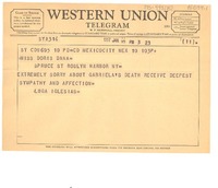 [Telegrama] 1957 jan. 10, Mexico City, [Mexico] [a] Doris Dana, New York, [Estados Unidos]