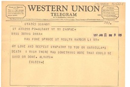[Telegrama] 1957 jan. 11, New York, [Estados Unidos] [a] Doris Dana, New York, [Estados Unidos]
