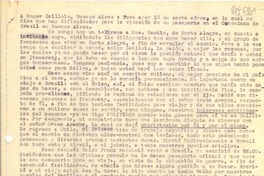 [Carta] 1943 jun. 19, Petrópolis, [Brasil] [a] Roger Caillois, Buenos Aires, [Argentina]