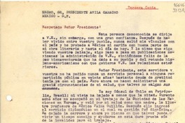 [Carta] 1943 ago. 19, [Brasil] [a] Excmo. Sr. Presidente Avila Camacho, México D. F.