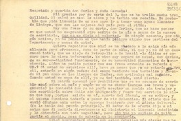 [Carta] [a] Respetado y querido don Carlos y doña Carmela
