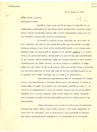 [Carta] 1952 ago. 18 [a] Señor Héctor M. Alvarez