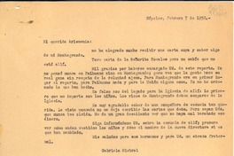 [Carta] 1952 feb. 7, Nápoles, [Italia] [a] Mi querida Arismenia