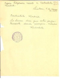 [Set de telegramas] 1937 mar. a abr., Lisboa, [Portugal]