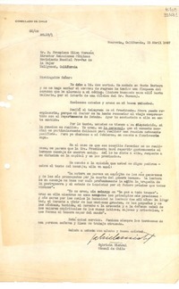 [Carta] 1947 abr. 15, Monrovia, California, [Estados Unidos] [a] Sr. D. Francisco Ulloa Morazán, Director Relaciones Públicas, Movimiento Mundial Pro-Paz de la Mujer, Hollywood, California