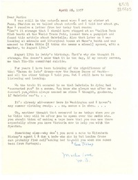 [Carta] 1957 Apr. 26, [Estados Unidos] [a] Dear Doris