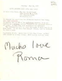 [Carta] 1957 May 28, [Estados Unidos] [a] [Doris Dana]