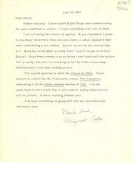 [Carta] 1960 June 16, [EE.UU.] [a] Dear Doris [Dana]