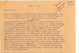 [Carta] 1962 May 4, [Estados Unidos] [a] Dear Doris