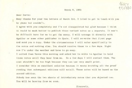[Carta] 1965 Mar. 8, [EE.UU.] [a] Dear Doris [Dana]