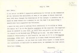 [Carta] 1965 July 6, [EE.UU.] [a] Dear Doris [Dana], copy to Joan Daves
