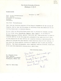 [Carta] 1966, Washington D. C., [Estados Unidos] [a] Dear Doris