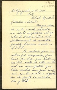 [Carta] 1947 abr. 15, Antofagasta, [Chile] [a] Gabriela Mistral