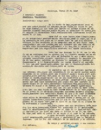 [Carta] 1947 mar. 27, Santiago, [Chile] [a] Gabriela Mistral, Monrovia, California, [Estados Unidos]