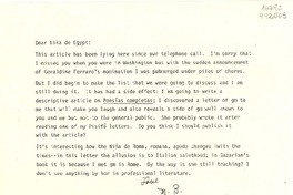 [Carta] [EE.UU.] [a] Dear Niña Egypt