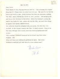 [Carta] 1971 July 23, [Estados Unidos] [a] Dear Doris