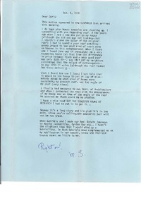 [Carta] 1978 Oct. 4, Washington D. C., [Estados Unidos] [a] Doris Dana, Hildreth Lane, Bridgehampton New York
