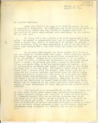 [Carta] 1949, México D. F., [México] [a] Gabriela [Mistral]