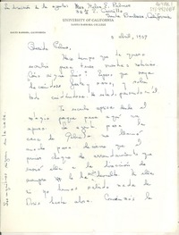 [Carta] 1957, [Santa Barbara, California, Estados Unidos] [a] Palma [Guillén]