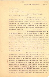 [Carta] 1949 jun. 6, Mendoza, Rca. Argentina [a] Su Excelencia Doña Gabriela Mistral, Consulesa de Chile en Niteroi, Estados Unidos del Brasil