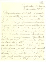[Carta] 1949 abr. 6 [a] Mi queridísima Gabriela