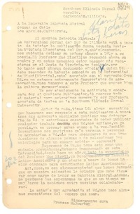 [Carta] Carbondale, Illinois, [Estados Unidos] [a la] Honorable Gabriela Mistral, Cónsul de Chile, Los Angeles, California
