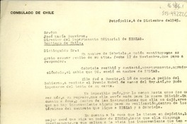 [Carta] 1945 dic. 4, Petrópolis, [Brasil] [a] José María Souvirón, Santiago, Chile