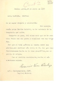 [Carta] 1947 abr. 28, Buenos Aires, [Argentina] [a] Gabriela Mistral
