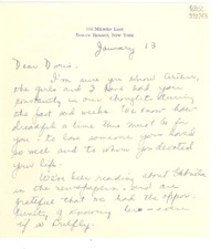 [Carta] 1957 Jan. 13, New York, [Estados Unidos] [a] Dear Doris