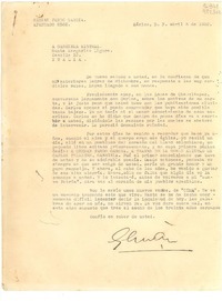 [Carta] 1932 abr. 3, México, D.F. [a] Gabriela Mistral, Santa Margarita Ligure, Casella 53, Italia