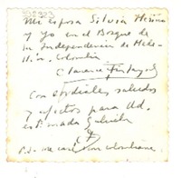 [Carta] [Colombia] [a] Gabriela Mistral