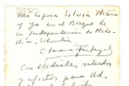 [Carta] [Colombia] [a] Gabriela Mistral