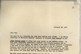 [Carta] 1971 Feb. 25, [Estados Unidos] [a] Mr. Tom G. Rosenthal, London, England