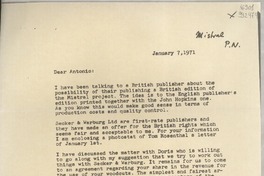 [Carta] 1971 Jan. 7, [Estados Unidos] [a] Mr. Antonio Frasconi, Norwalk, Conn.