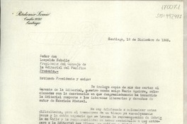 [Carta] 1955 dic. 16, Santiago, [Chile] [a] Leopoldo Sabelle, Presidente del Consejo de la Editorial del Pacífico