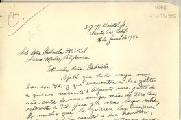 [Carta] 1946 jun. 14, Santa Ana, California [Estados Unidos] [a] Gabriela Mistral, Sierra Madre, California, [Estados Unidos]