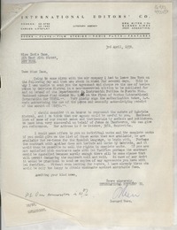 [Carta] 1958 Apr. 3, Bmé. Mitre 1192, Buenos Aires, Rep. Argentina [a] Miss Doris Dana, 204 East 20th Street, New York, [EE.UU.]