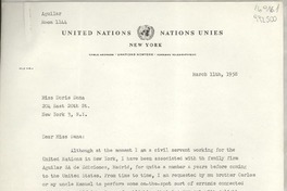 [Carta] 1958 Mar. 11, United Nations, New York, [EE.UU.] [a] Miss Doris Dana, 204 East 20th St., New York 3, N. Y., [EE.UU.]