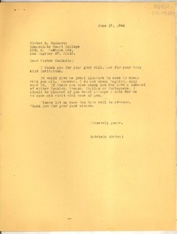 [Carta] 1946 jun. 17, [Sierra Madre, California, Estados Unidos] [a] Sister M. Eucharia, Los Angeles, California [Estados Unidos]