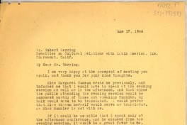 [Carta] 1946 jun. 17, [Sierra Madre, California, Estados Unidos] [a] Hubert Herring, Clarem0ont, California, [Estados Unidos]
