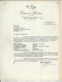 [Carta] 1957 oct. 11, [Buenos Aires, Argentina] [a] Señorita Doris Dana, 15 Spruce Street, Roslyn Harbor, Long Island, New York