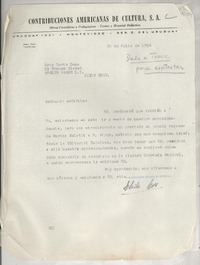 [Carta] 1954 jul. 20, [Montevideo, Uruguay] [a] Srta. Doris Dana, 15 Spruce Street, Roslyn Habor, L. I., Nueva York