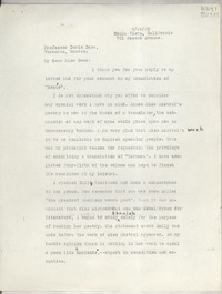[Carta] 1950 Sept. 24, Chula Vista, California, [Estados Unidos] [a] Professor Doris Dana, Veracruz, México