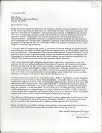 [Carta] 1991 Dec. 3, [Estados Unidos] [a] Doris Dana, Naples, FL