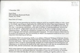 [Carta] 1991 Dec. 3, [Estados Unidos] [a] Doris Dana, Naples, FL