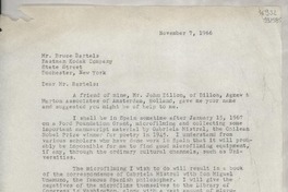 [Carta] 1966 Nov. 7, Hack Green Road, Pound Ridge, New York, [Estados Unidos] [a] Mr. Bruce Bartels, Eastman Kodak Company, State Street, Rochester, New York